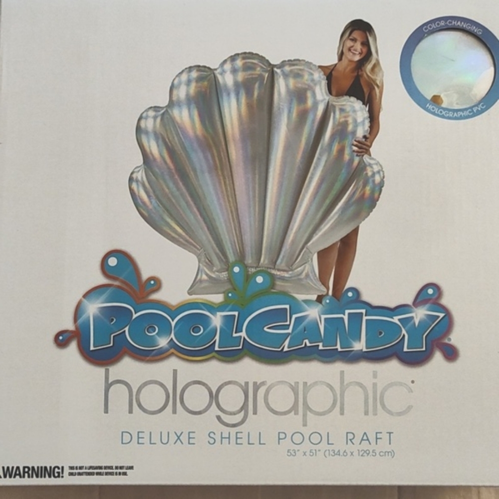 Glamorous PoolCandy Holographic Deluxe Shell Pool Raft